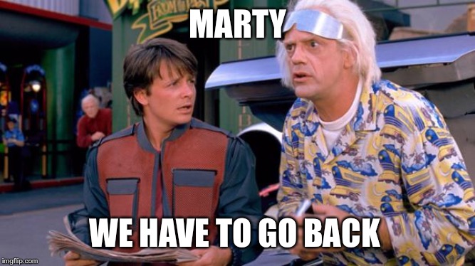 meme: back to the future, we have to go back